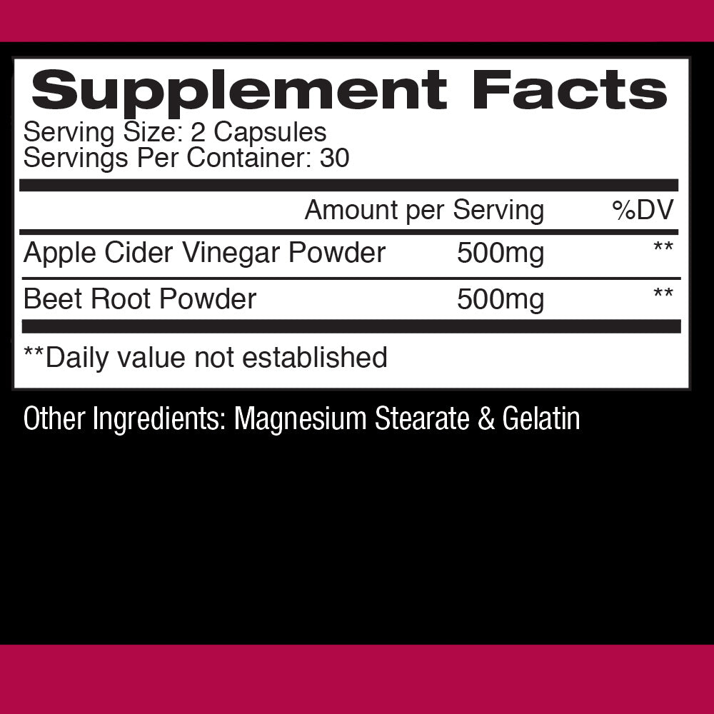 Organic Moringa Oleifera Capsules and Apple Cider Vinegar with Beet Root Powder