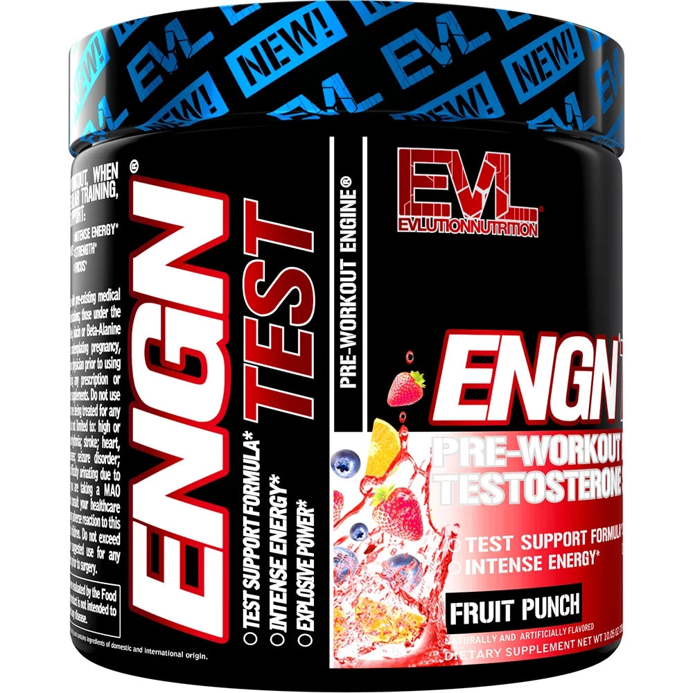 ENGN Test - Intense Pre-Workout with Creatine - Test Support Formula - Pre-Workout Powder for Lasting Energy & Focus - with Beta-Alanine & Caffeine - 30 Servings - Fruit Punch
