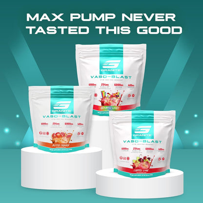 Vaso Blast, Cherry Lime Flavor, Stimulant-Free Pre Workout for Men & Women with Grapeseed Extract, Arginine Nitrite, & Vasodrive-Ap for Max Pump (20 Servings)