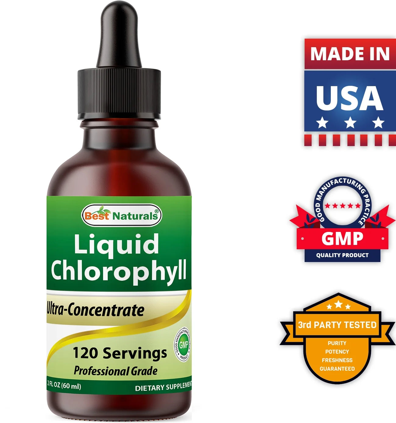 Liquid Chlorophyll Drops 50Mg, 120 Servings, 2 Fl Oz - Supports Energizing, Alkalization, Oxygenation