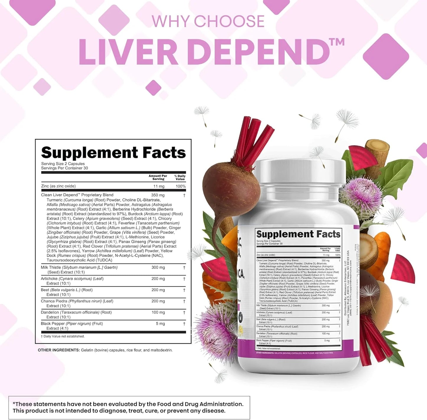 Milk Thistle NAC Chanca Piedra Beet Root Artichoke Dandelion Root - Liver Cleanse Detox & Repair Supplement plus TUDCA Choline and Ginger - 60 Count