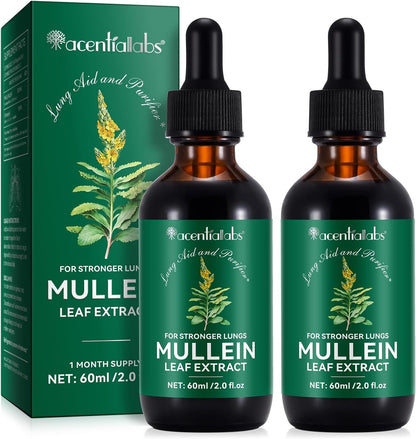 Mullein Drops for Lungs - Mullein Leaf Extract with Chlorophyll for Lung and Res