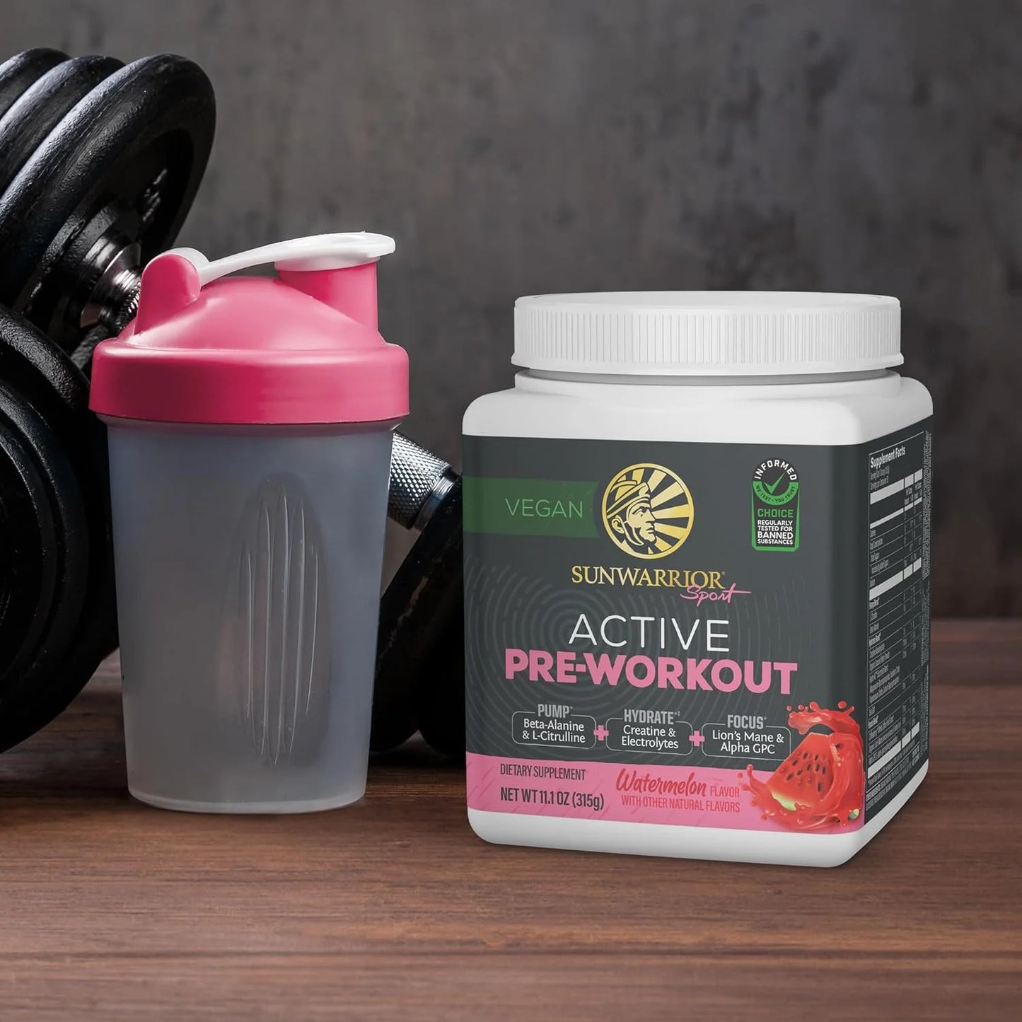 Active Pre-Workout Powder for Men & Women, Watermelon, 315G (30 Servings)
