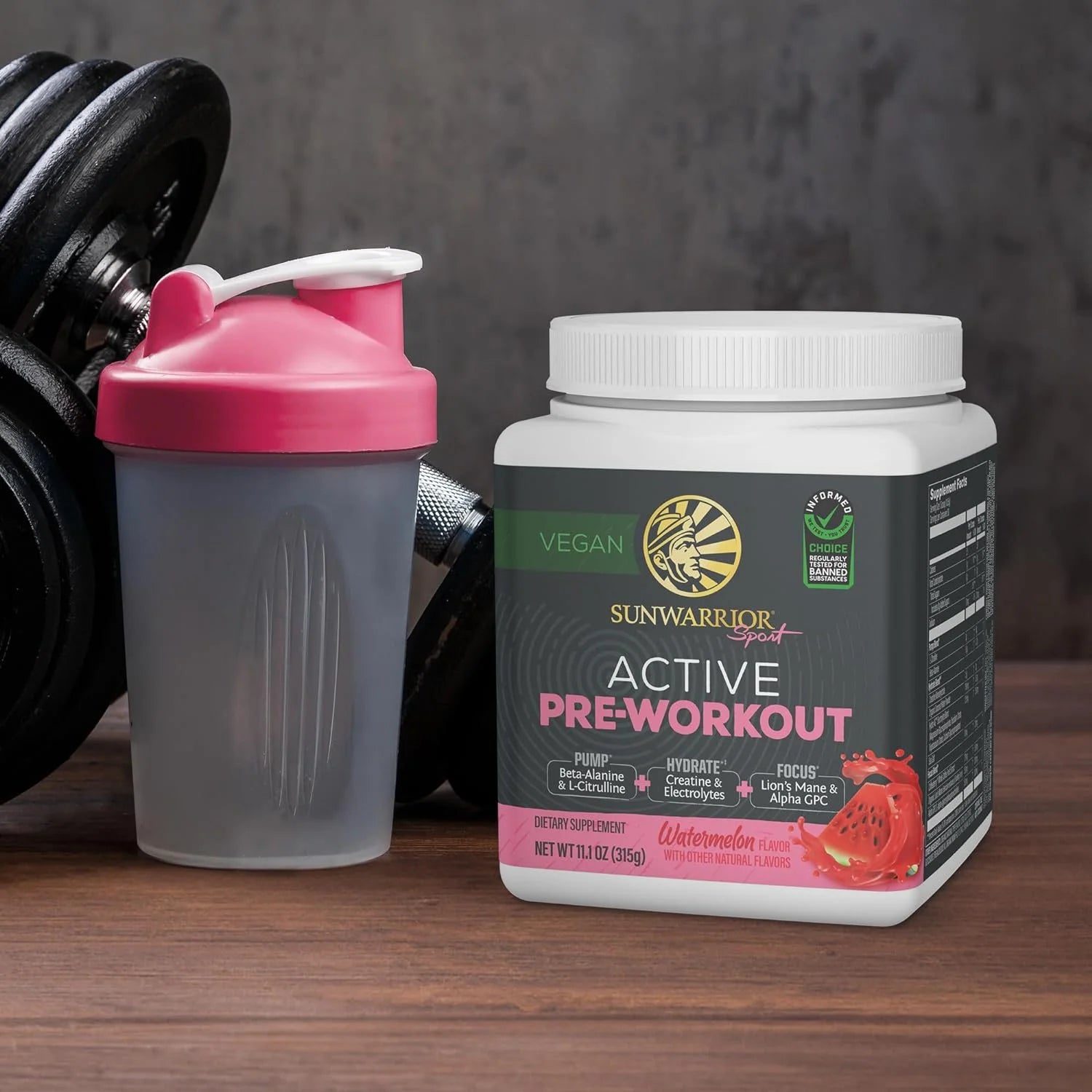 Active Pre-Workout Powder for Men & Women, Watermelon, 315G (30 Servings)