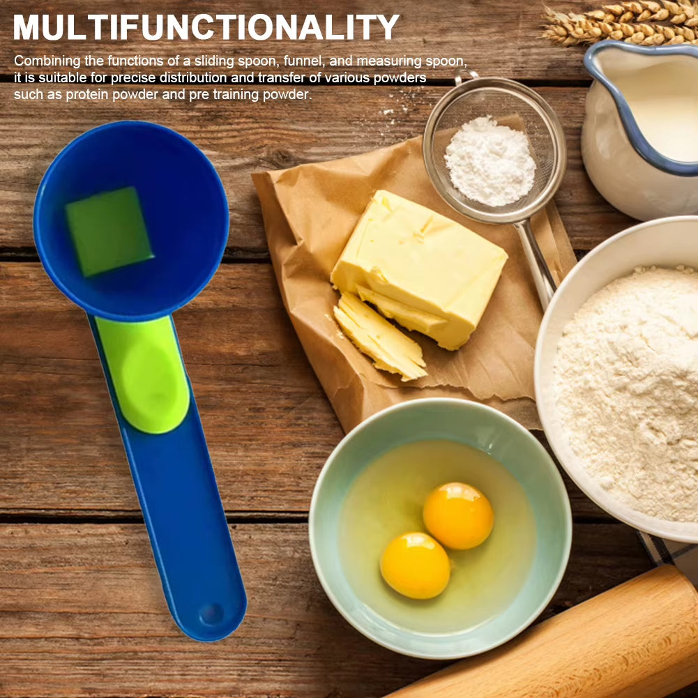 1-5PCS Measuring Scoop + Funnel Single Measuring Spoon No Spill Scoop Converts to Funnel for Protein Powder Sports Drinks