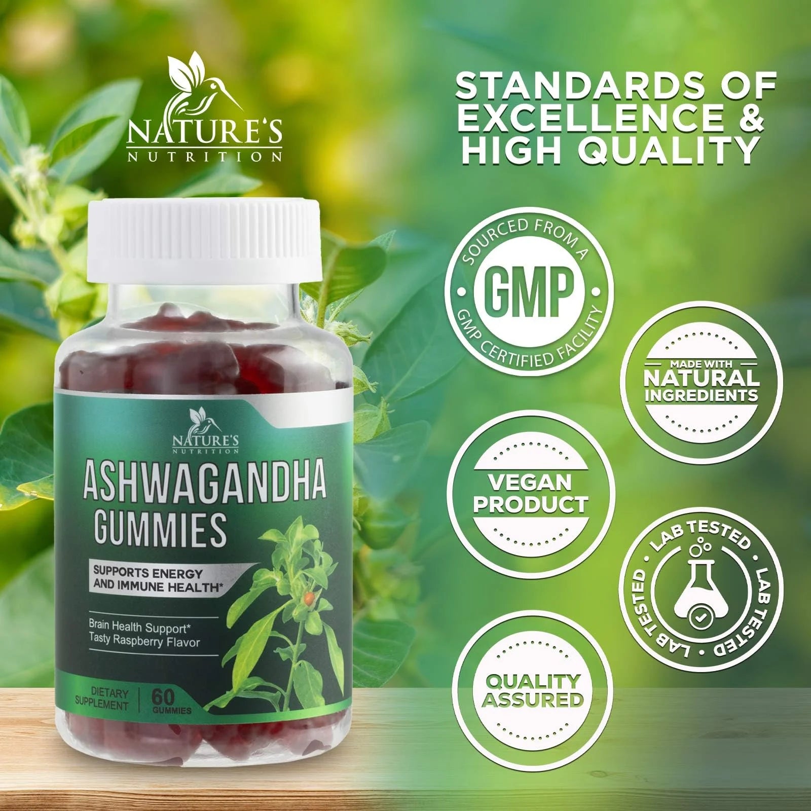 Ashwagandha Gummies 30:1 Extract - 3000Mg Equivalent - Advanced Ashwagandha Gummy Formula for Daily Use - Adaptogenic Supplement for Natural Calm, Relaxation, & Immune Support - Vegan - 60 Gummies