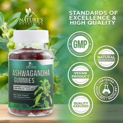 Ashwagandha Gummies 30:1 Extract - 3000Mg Equivalent - Advanced Ashwagandha Gummy Formula for Daily Use - Adaptogenic Supplement for Natural Calm, Relaxation, & Immune Support - Vegan - 60 Gummies