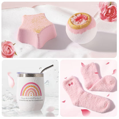 Happy Bath Set Relaxing Spa Gift Baskets Ideas, Unique Gifts for Women Who Have Everything