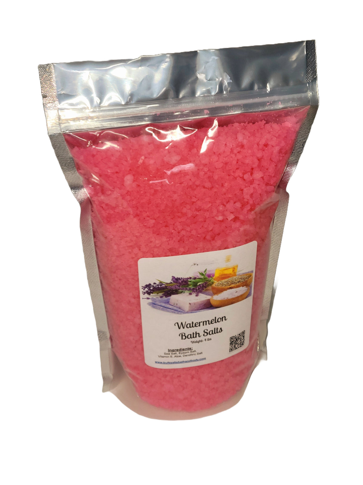 Bath Salts | Watermelon Scent | 4 Sizes | Aromatherapy | Sea Salt | Epsom Salt
