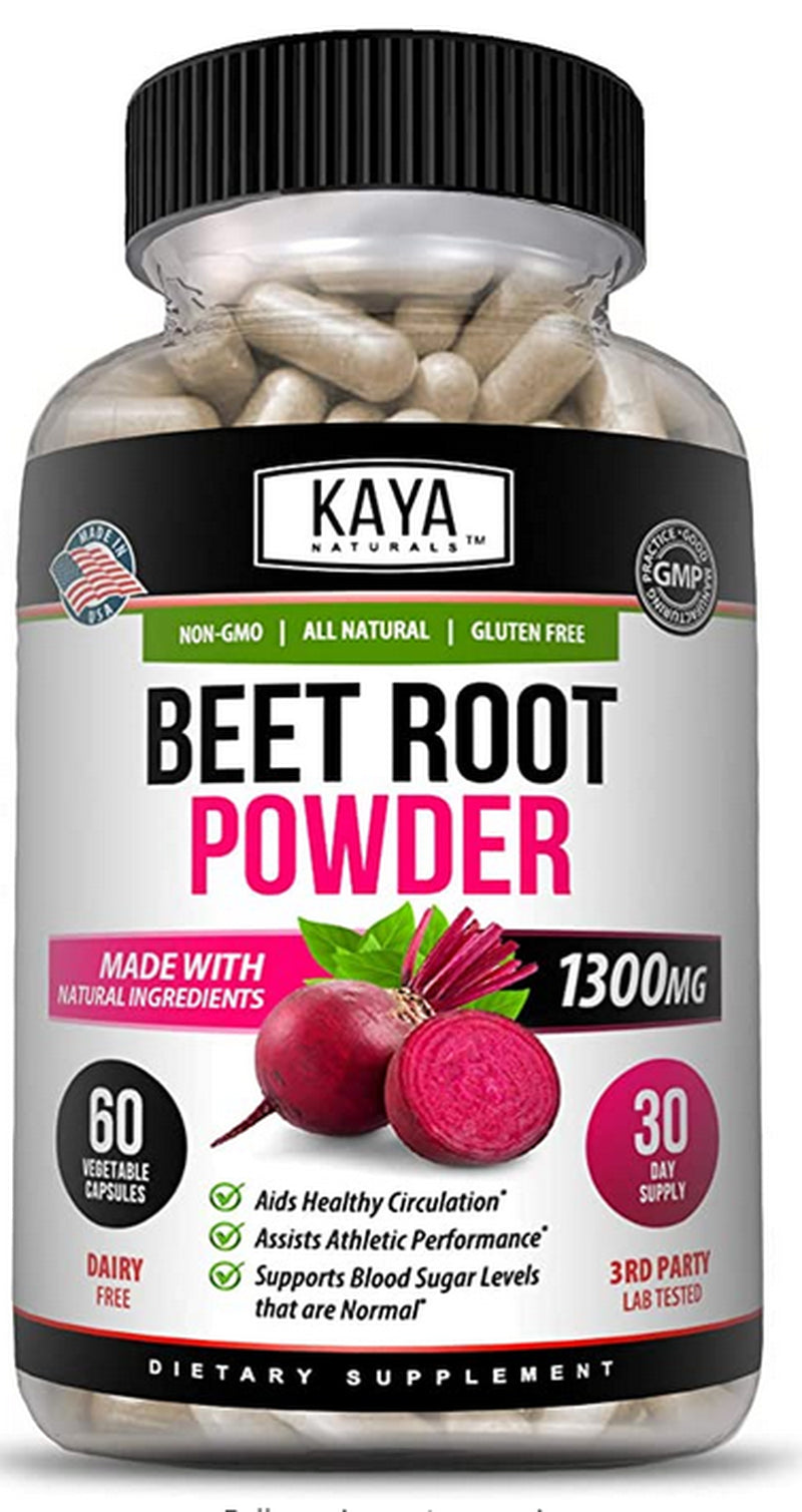 Beet Root Powder 1300Mg Capsules Nitric Oxide Booster Superfood Energy Beetroot