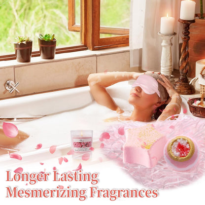Happy Bath Set Relaxing Spa Gift Baskets Ideas, Unique Gifts for Women Who Have Everything
