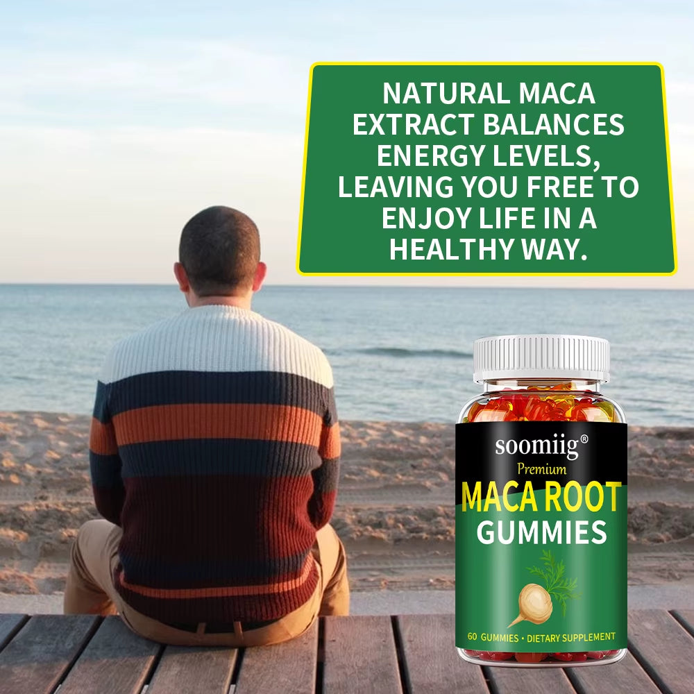 Workout Supplements Maca Root Gummies - Reproductive Health Energy, Motivation, Balanced Energy, Enhanced Endurance