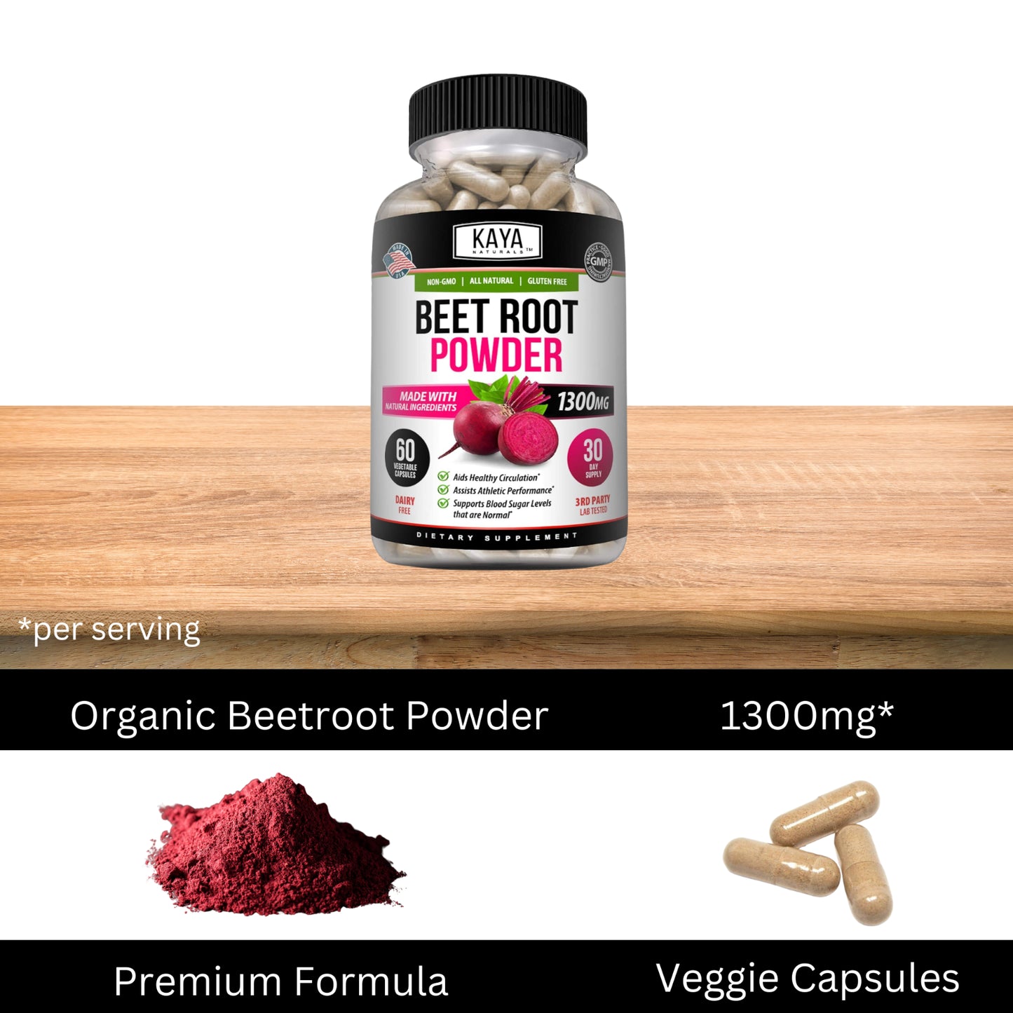 (2 Pack) Beet Root Powder 1300Mg Antioxidants Digestive Immune Support Beetroot
