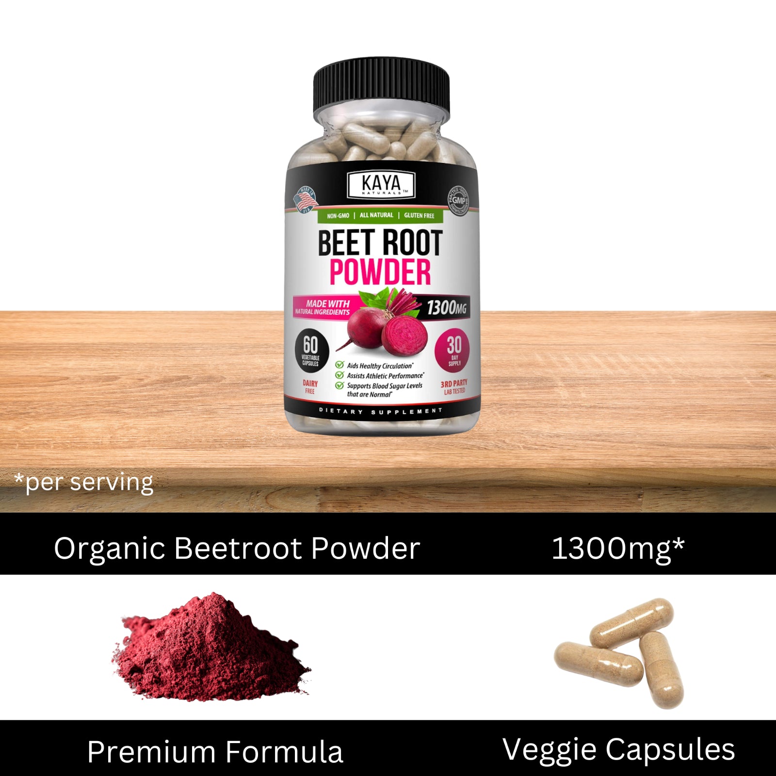 (2 Pack) Beet Root Powder 1300Mg Antioxidants Digestive Immune Support Beetroot