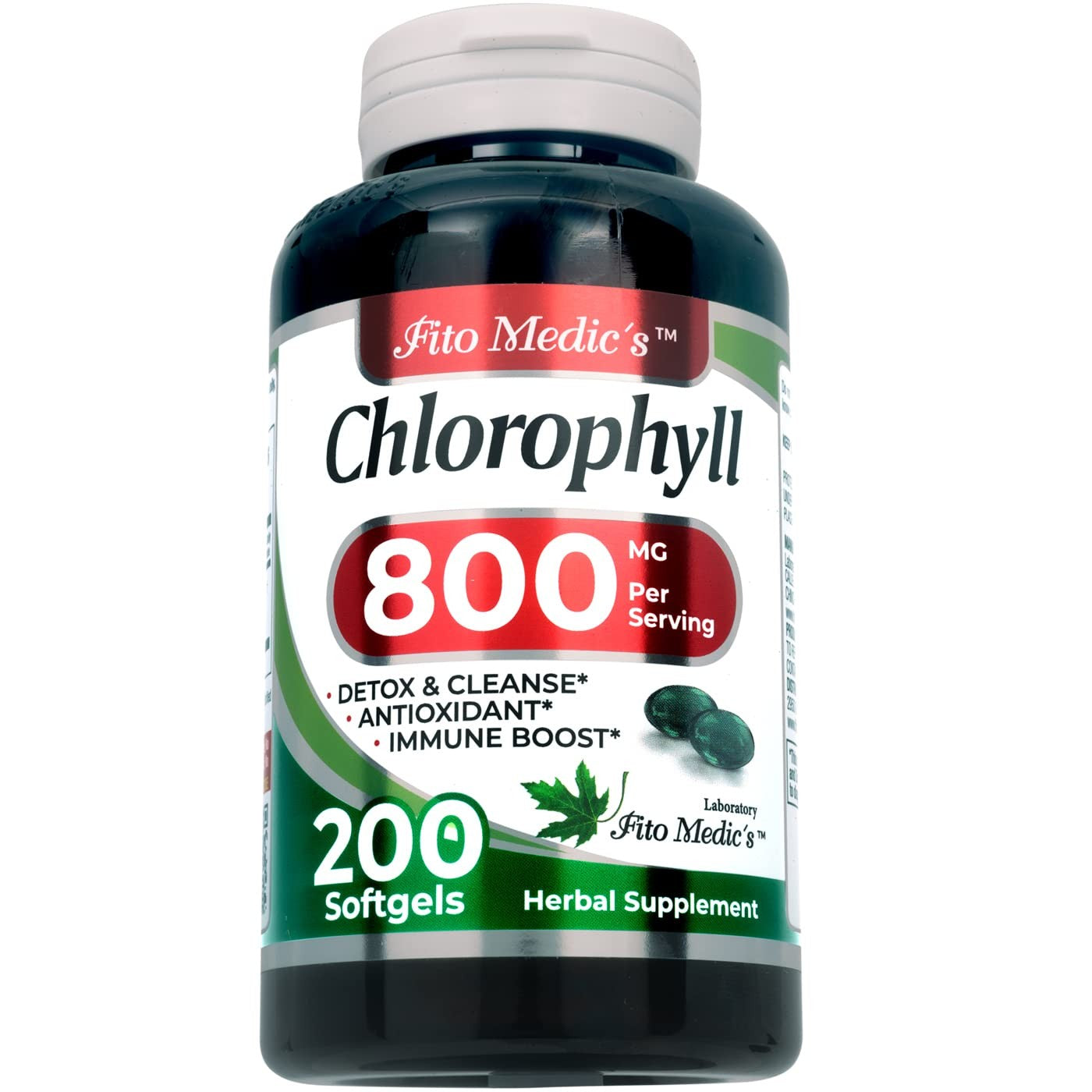 Chlorophyll 800Mg Softgels - Detox Cleanse, Greens Supplements, Ultra Absorption