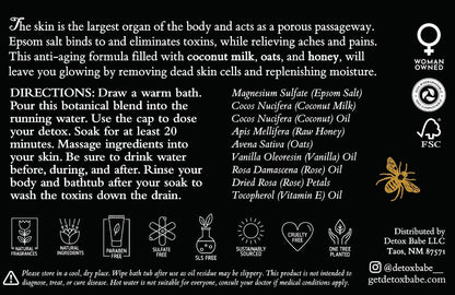 Bye Bye Dry & Bye Bye Stress Detox Bath Salt Soak Bundle Pack | Organic | Epsom Salt | Herbal Essential Oils Soak | Superfood-Fueled | Spa Bath Wellness Health Self-Care Gift (Pack of 2, 24 Oz)