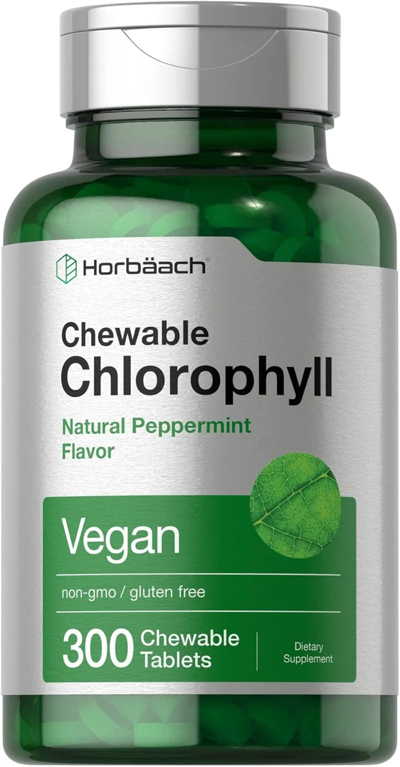 Chlorophyll Tablets | 300 Chewables for Men and Women | Peppermint Flavor | Vegan | by