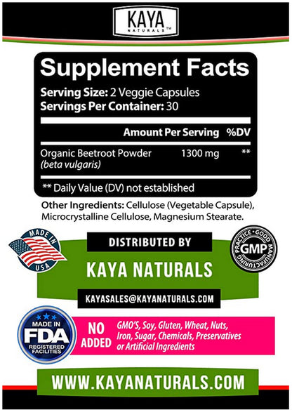 Beet Root Powder 1300Mg Capsules Nitric Oxide Booster Superfood Energy Beetroot