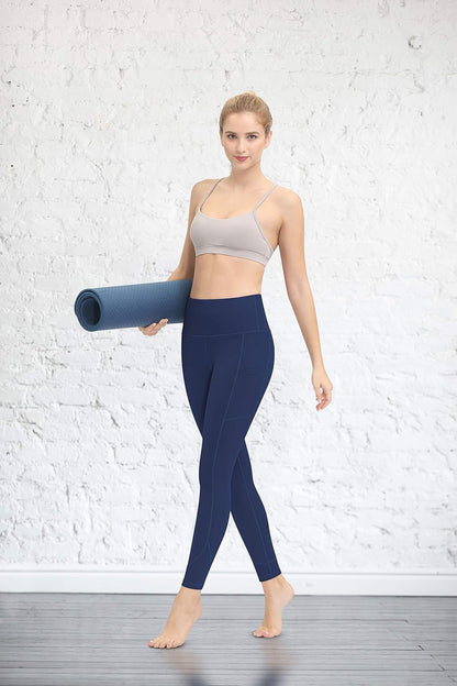 High Waist Yoga Pants with Pockets, Workout Pants for Women, Yoga Leggings with Pockets Navy Blue