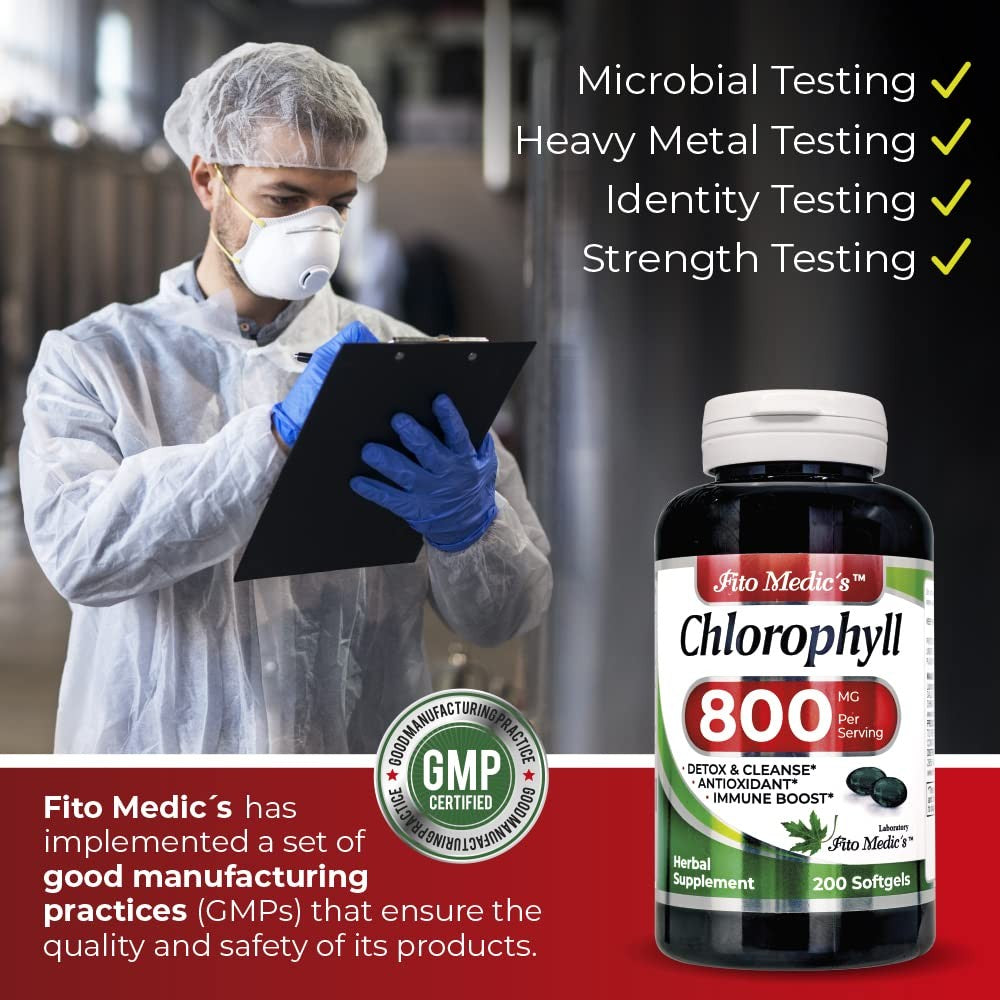 Chlorophyll 800Mg Softgels - Detox Cleanse, Greens Supplements, Ultra Absorption