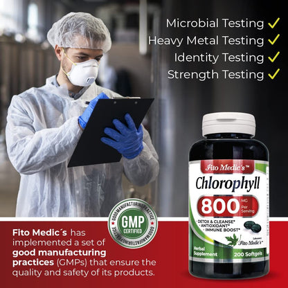Chlorophyll 800Mg Softgels - Detox Cleanse, Greens Supplements, Ultra Absorption