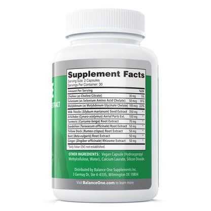 Liver Support with Milk Thistle & Artichoke, 30 Day Supply