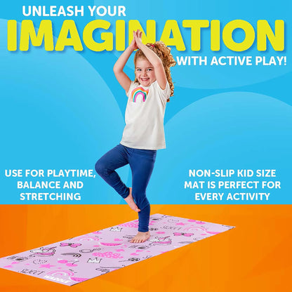Yoga Mat, Yoga Mat for Kids, Exercise Mat for Toddlers, Kids Ages 3 Years and Up, Unicorn
