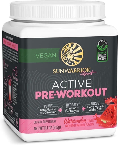 Active Pre-Workout Powder for Men & Women, Watermelon, 315G (30 Servings)