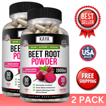 (2 Pack) Beet Root Powder 1300Mg Antioxidants Digestive Immune Support Beetroot