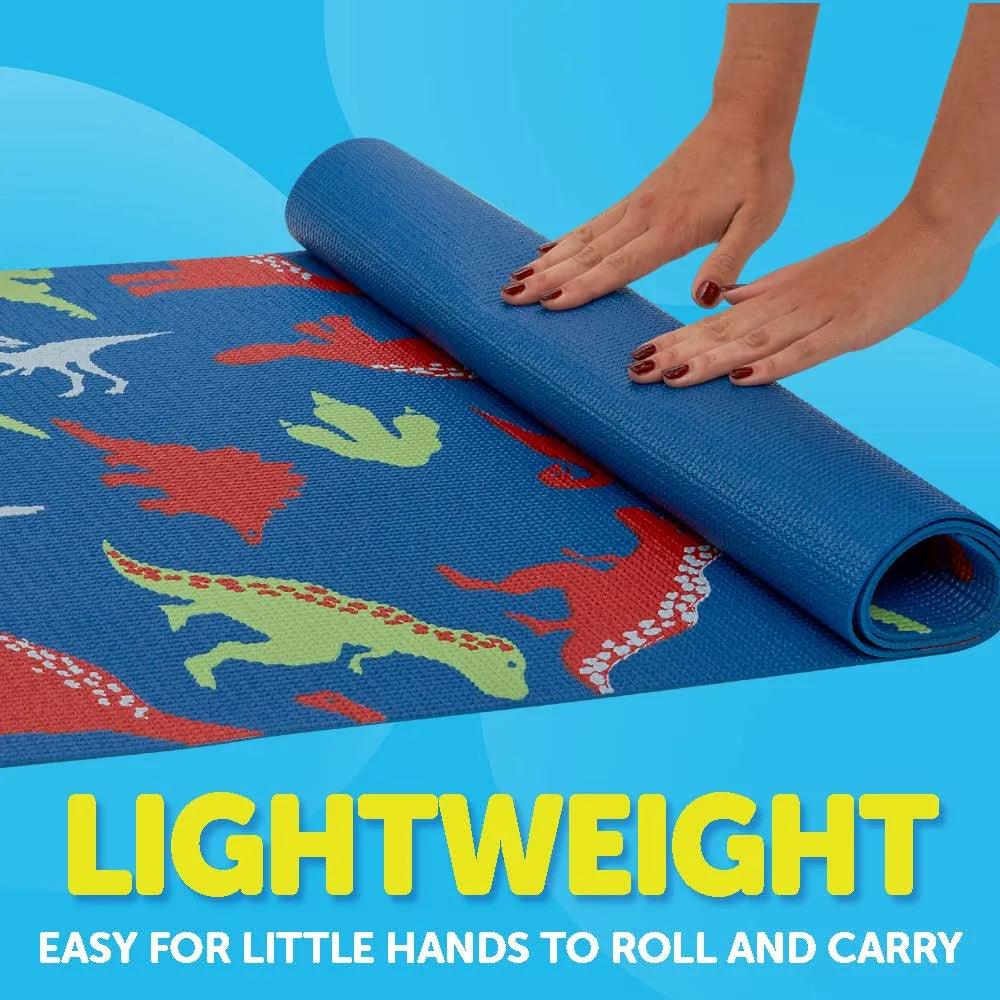 Yoga Mat, Yoga Mat for Kids, My First Yoga Mat, Exercise Mat for Toddlers, Kids Ages 3 Years and Up, Dino