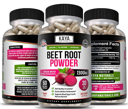Beet Root Powder 1300Mg Capsules Nitric Oxide Booster Superfood Energy Beetroot