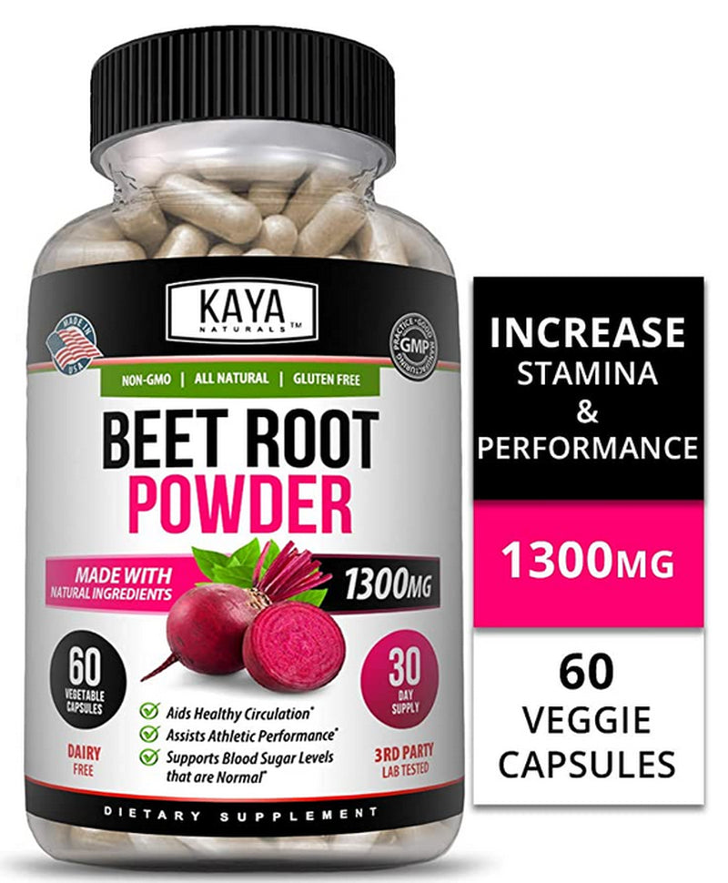 Beet Root Powder 1300Mg Capsules Nitric Oxide Booster Superfood Energy Beetroot