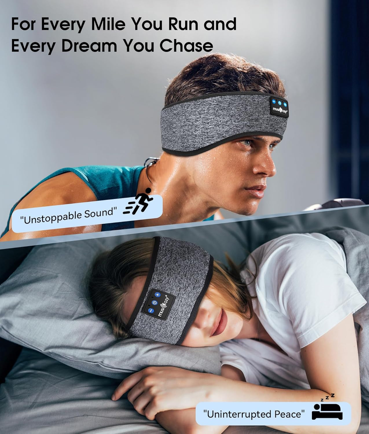 Sleep Headphones Bluetooth 5.4 Headband, Wireless Earphones Music Sleep Earbuds Sleeping Eye Mask with HD Stereo Speakers for Workout Running Travel Yoga, Ideal Gifts for Men Women