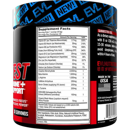ENGN Test - Intense Pre-Workout with Creatine - Test Support Formula - Pre-Workout Powder for Lasting Energy & Focus - with Beta-Alanine & Caffeine - 30 Servings - Fruit Punch