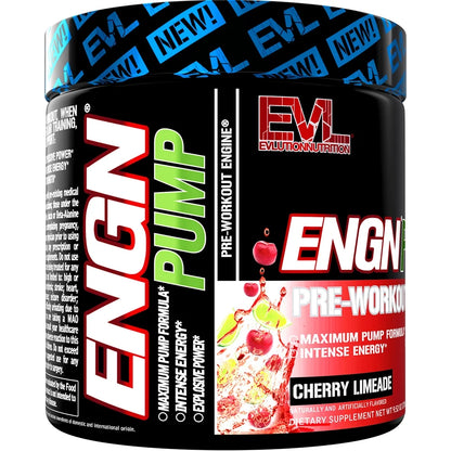 ENGN Pump - Intense Pre-Workout with Creatine - Maximum Pump Formula - Pre-Workout Powder for Lasting Energy & Power - with Nitric Oxide & Caffeine - 30 Servings - Cherry Limeade
