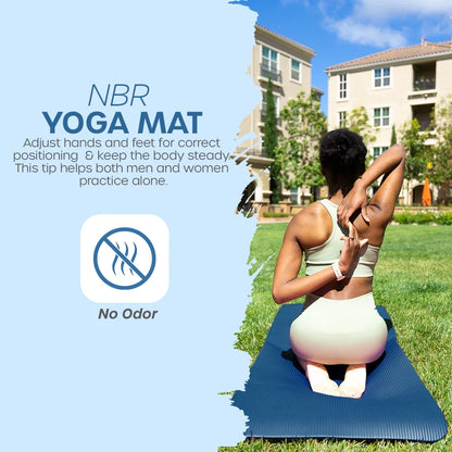 Yoga Mat 10 Mm Thickness with Carry Strap | Lightweight and Non Slip Yoga Mat for Pilates, Yoga