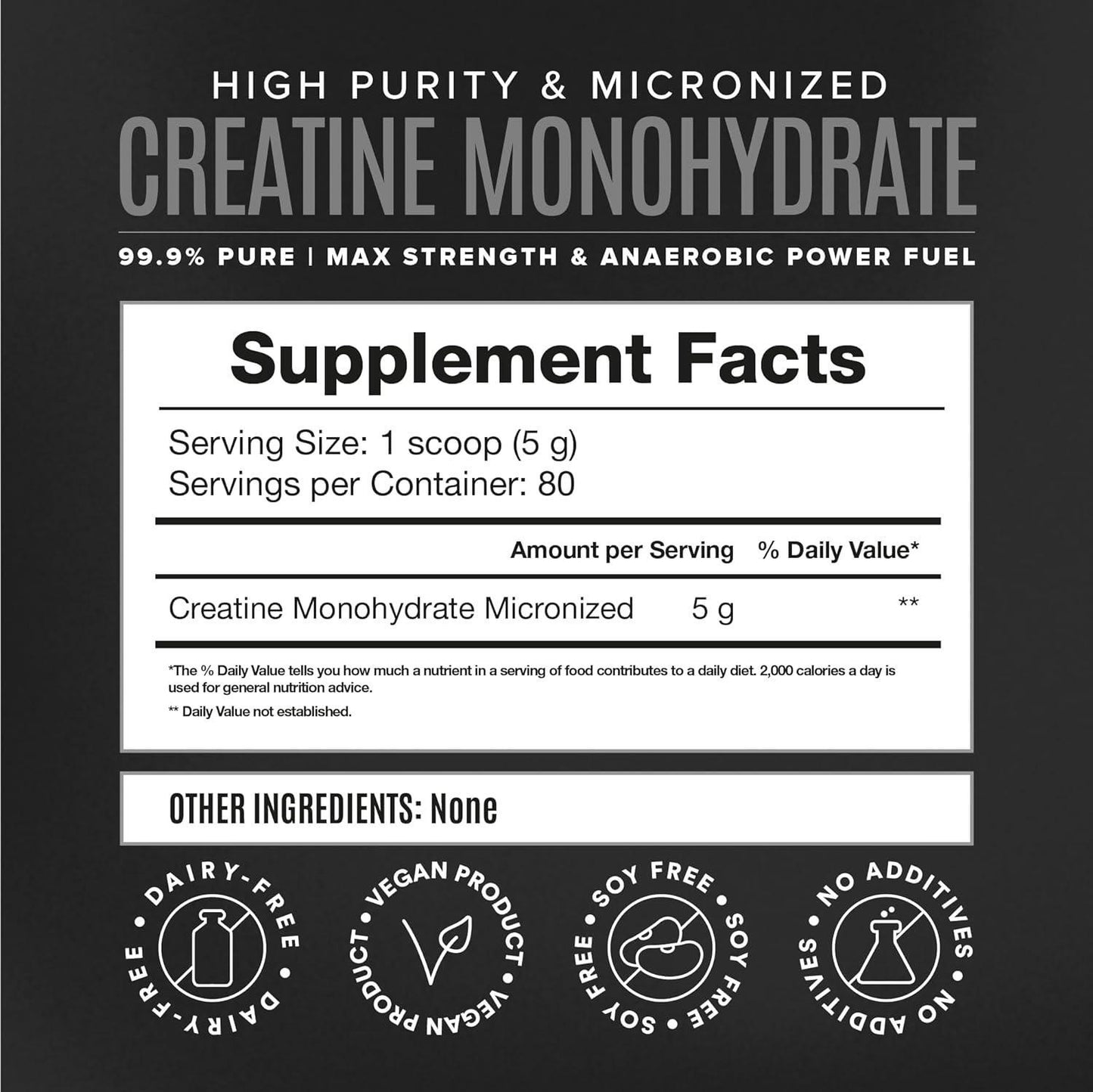 BIRDMAN Micronized Creatine Monohydrate Powder, Organic, Muscle Recovery, Caffei