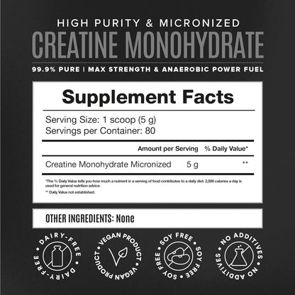 BIRDMAN Micronized Creatine Monohydrate Powder, Organic, Muscle Recovery, Caffei