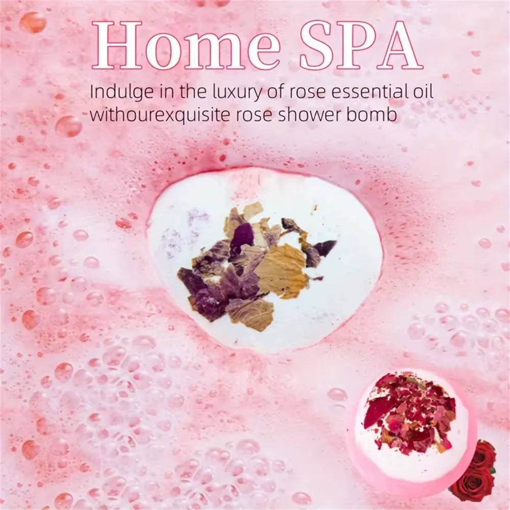 Bath Bomb Set Moisturizing Peeling Skin Care Bath Ball with Essential Oils and Bath Salts Handmade Bubble Ball Gift for Relaxing