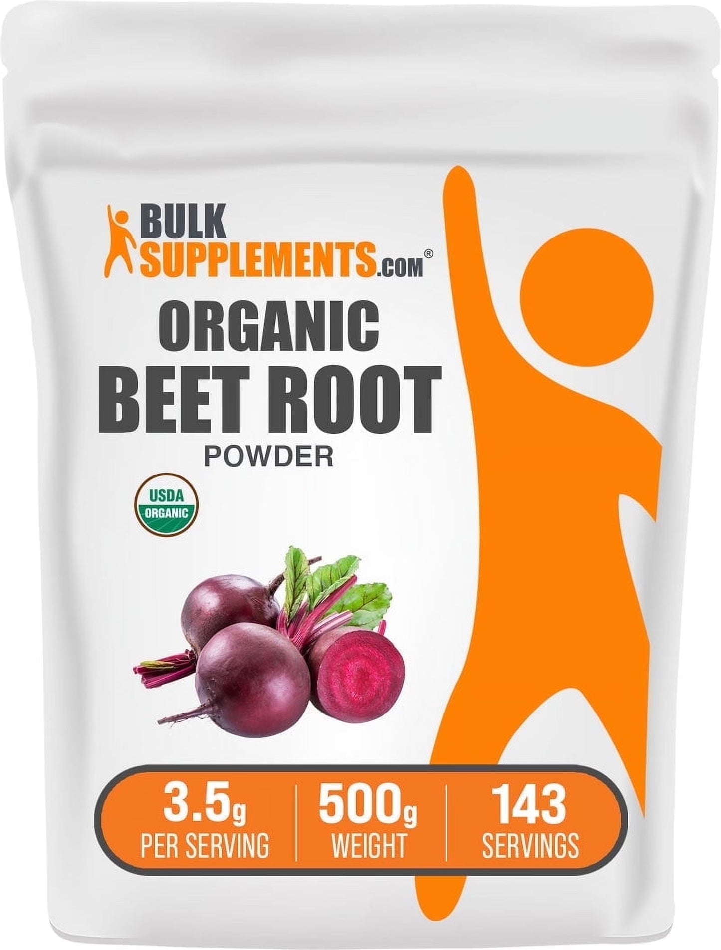Bulksupplements Organic Beet Root Powder - Dietary Supplement, Vegan-Friendly, 3.5G per Serving, 500G (1.1 Lbs)