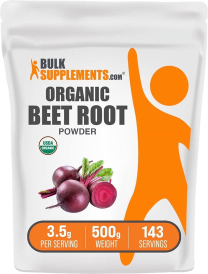 Bulksupplements Organic Beet Root Powder - Dietary Supplement, Vegan-Friendly, 3.5G per Serving, 500G (1.1 Lbs)