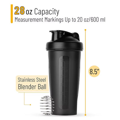 600ML 20Oz Protein Shaker Plastic Portable Bottle for Fiess Enthusiasts Athletes Leak Proof Drink Shaker Cup