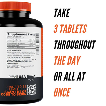 Creatine Pills - 100% Keto Pre Workout to Build Muscle by  - 90 Tablets