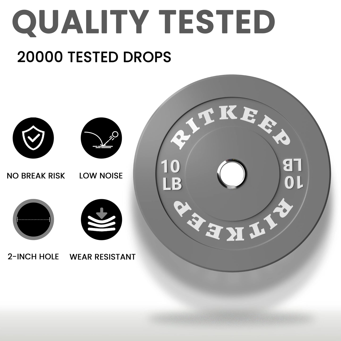 2" Olympic Low Bounce Color Rubber Bumper Weight Plates