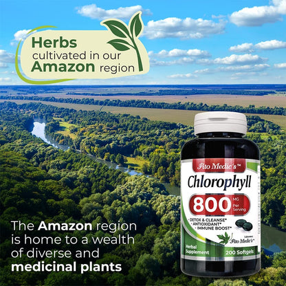 Chlorophyll 800Mg Softgels - Detox Cleanse, Greens Supplements, Ultra Absorption