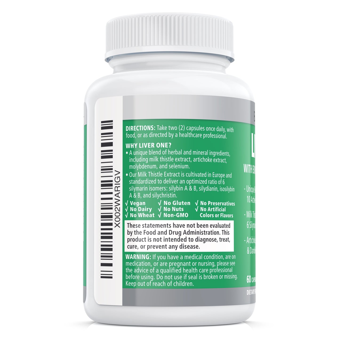 Liver Support with Milk Thistle & Artichoke, 30 Day Supply