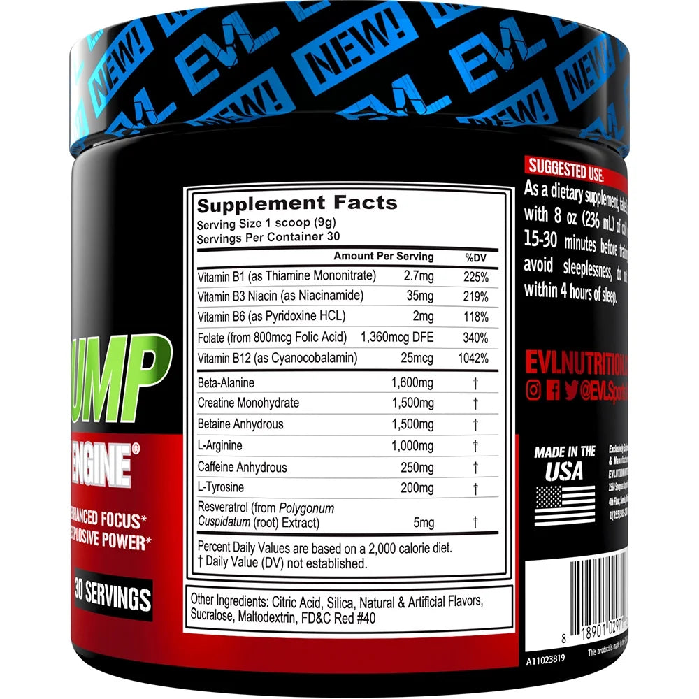 ENGN Pump - Intense Pre-Workout with Creatine - Maximum Pump Formula - Pre-Workout Powder for Lasting Energy & Power - with Nitric Oxide & Caffeine - 30 Servings - Cherry Limeade