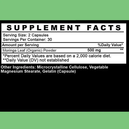 Organic Moringa Oleifera Capsules and Apple Cider Vinegar with Beet Root Powder