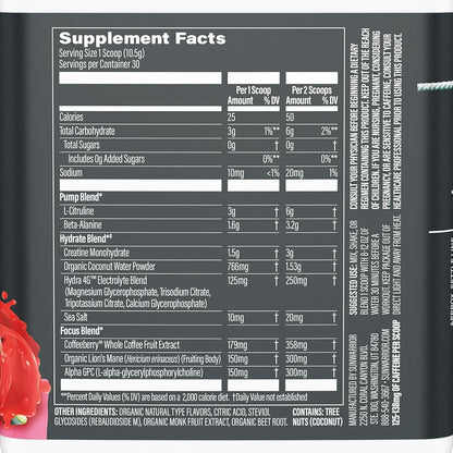 Active Pre-Workout Powder for Men & Women, Watermelon, 315G (30 Servings)