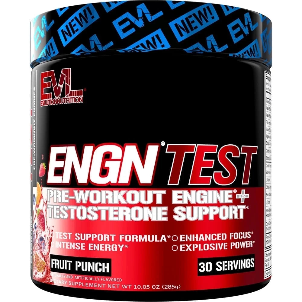 ENGN Test - Intense Pre-Workout with Creatine - Test Support Formula - Pre-Workout Powder for Lasting Energy & Focus - with Beta-Alanine & Caffeine - 30 Servings - Fruit Punch
